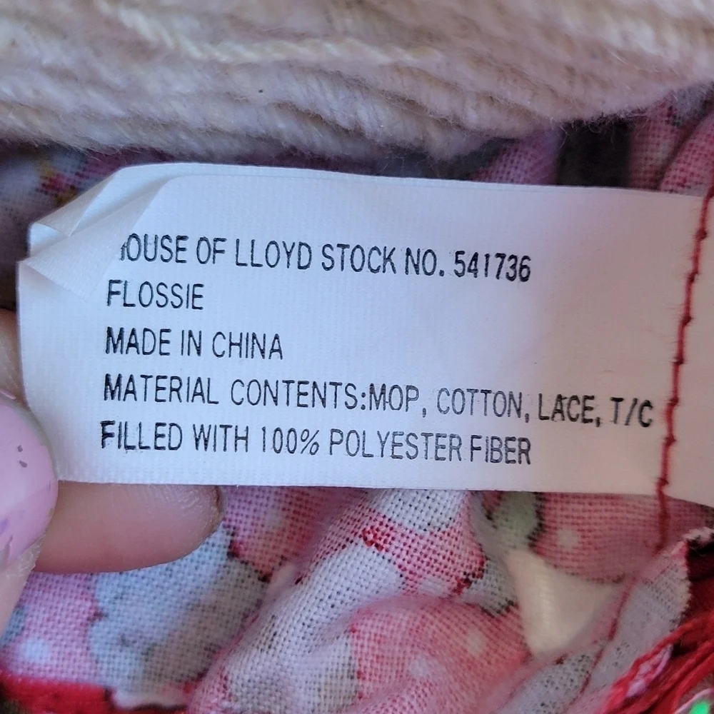 Vintage House of Lloyd Christmas Around the World Flossie Bunny Mop Polyester